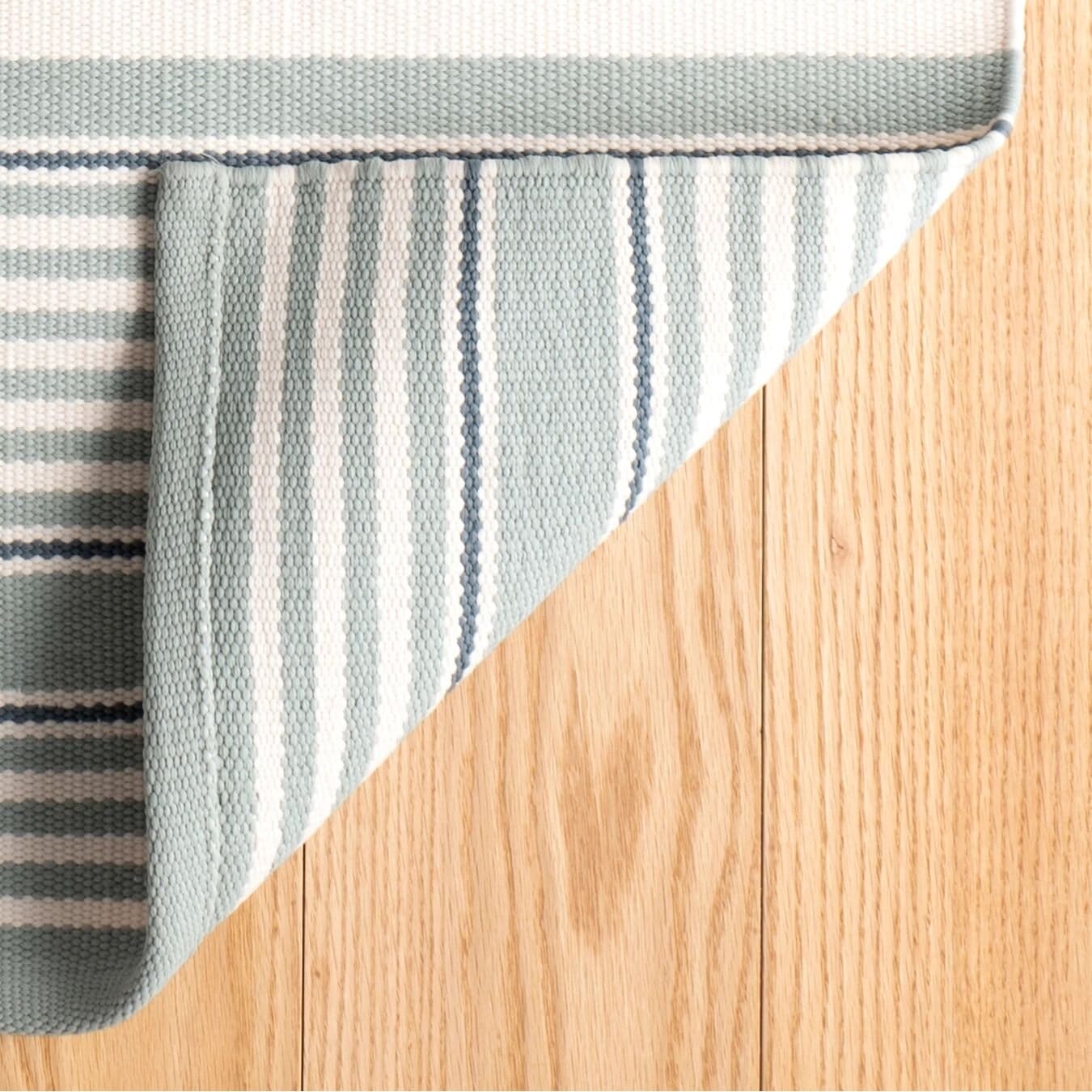Rugby Stripe Light Blue Handwoven Indoor/Outdoor Rug Rugs 