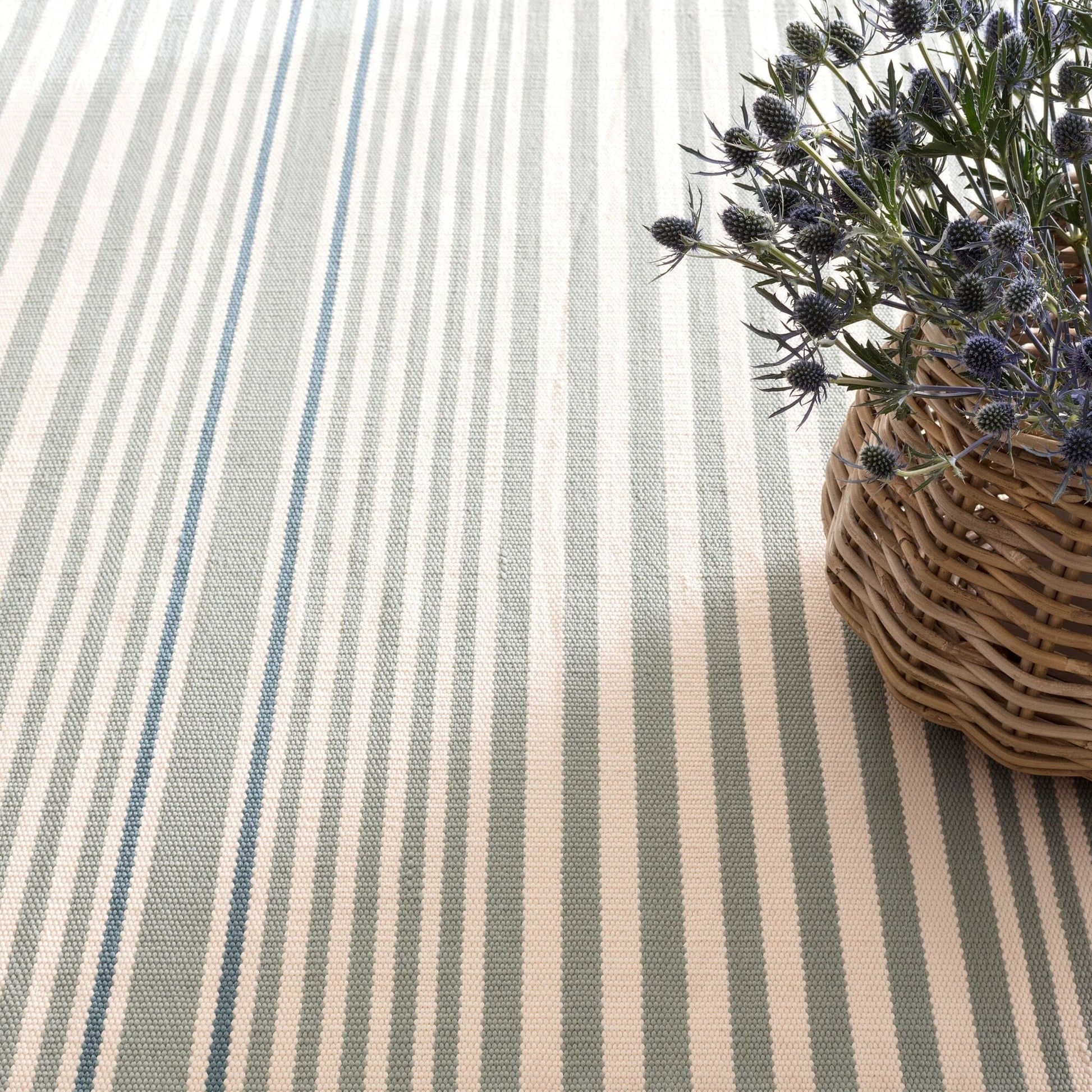 Rugby Stripe Light Blue Handwoven Indoor/Outdoor Rug Rugs 