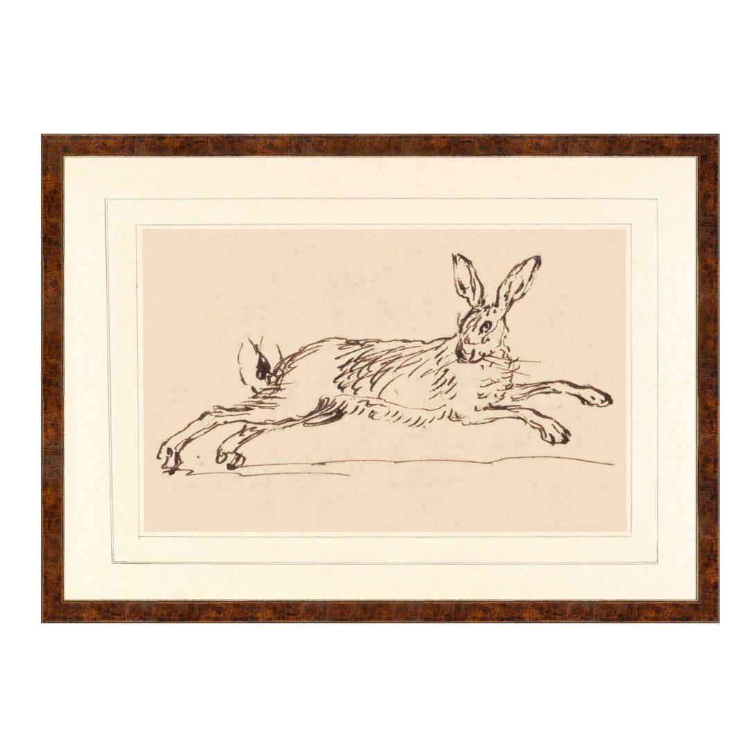 Running Hare Framed Art 