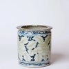 Rustic Blue and Green Floral Porcelain Cachepot Vases & Planters 