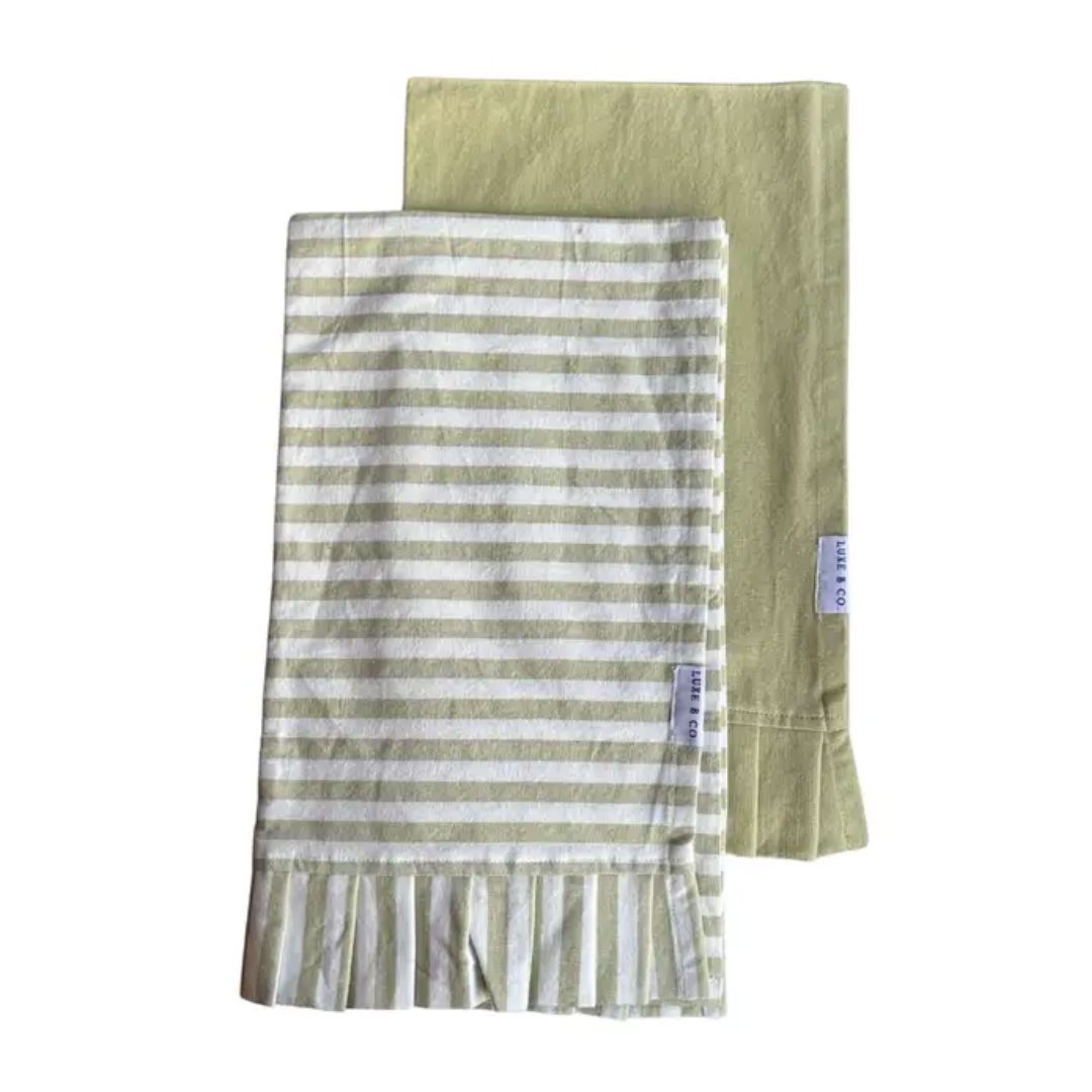 Sage Green Ruffled Kitchen Dish Towel Kitchen 