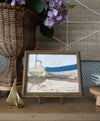 Sailboats on Sand Vintage Print Framed Art 