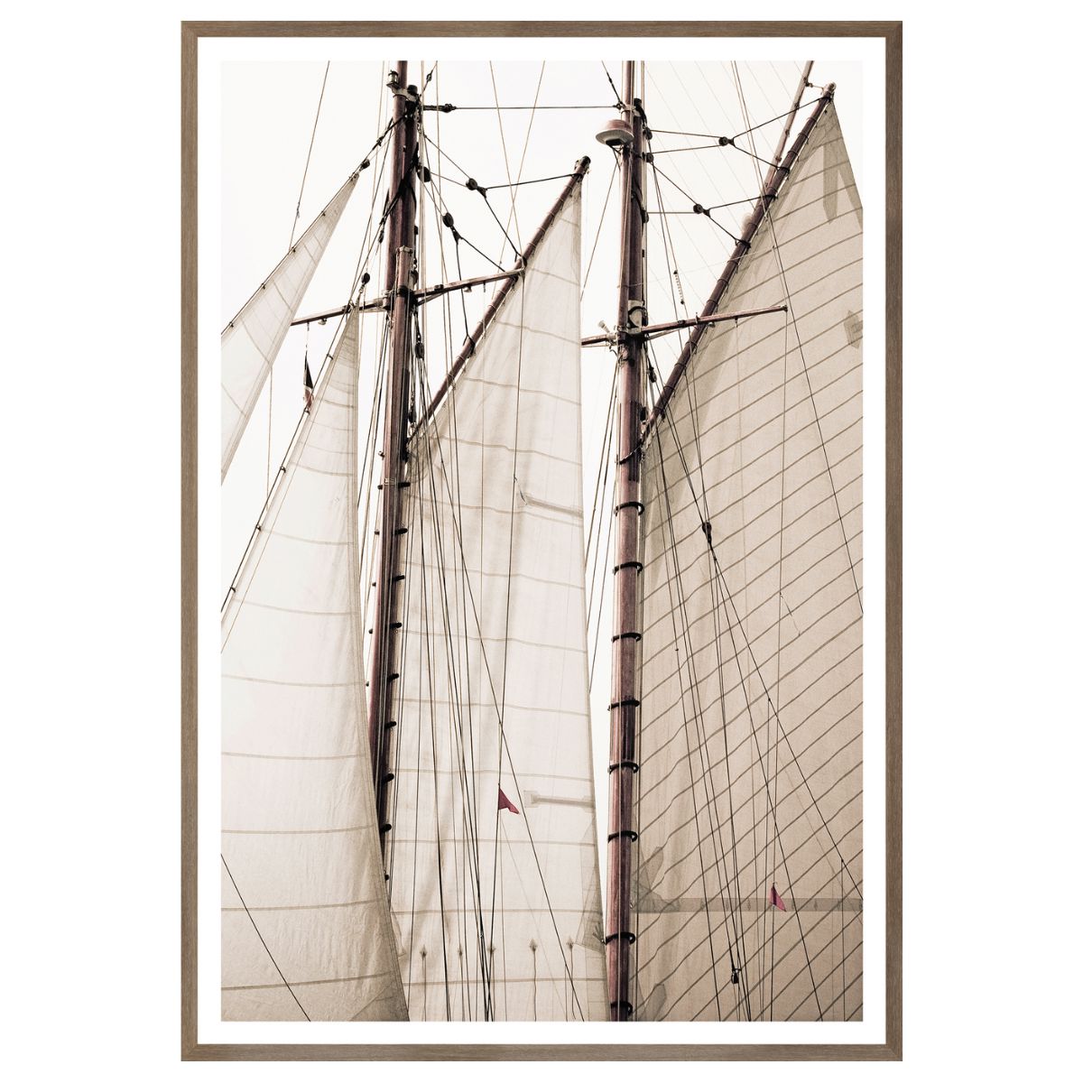 Sailing Details I- Large Framed Art Oak 