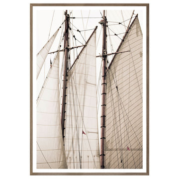 Sailing Details I- Large Framed Art Oak 