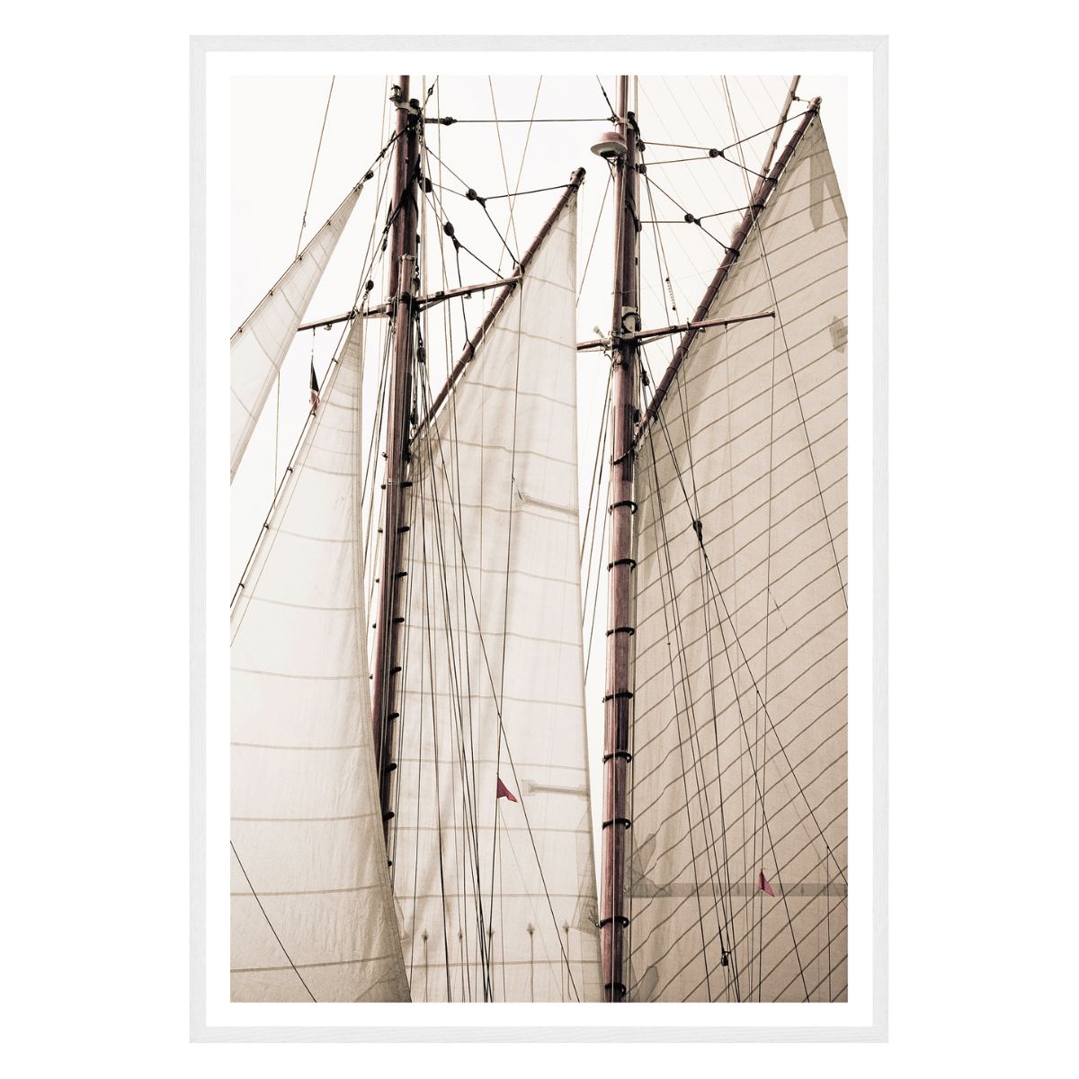 Sailing Details I- Large Framed Art White 