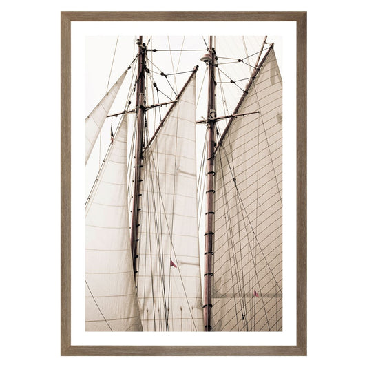 Sailing Details I- Small Framed Art Oak 