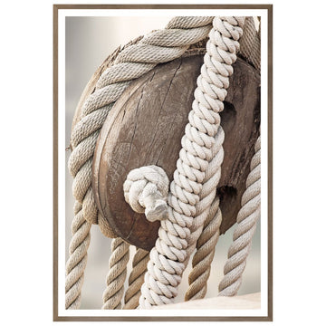 Sailing Details III- Large Framed Art Oak 