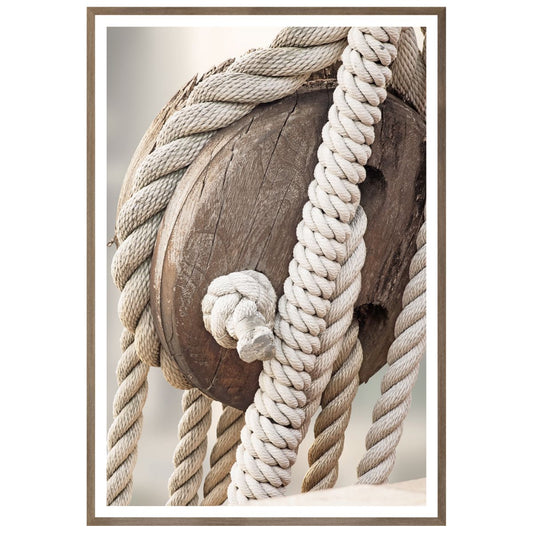 Sailing Details III- Large Framed Art Oak 