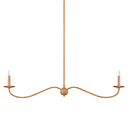 Saxon Rattan Linear Chandelier Chandeliers 