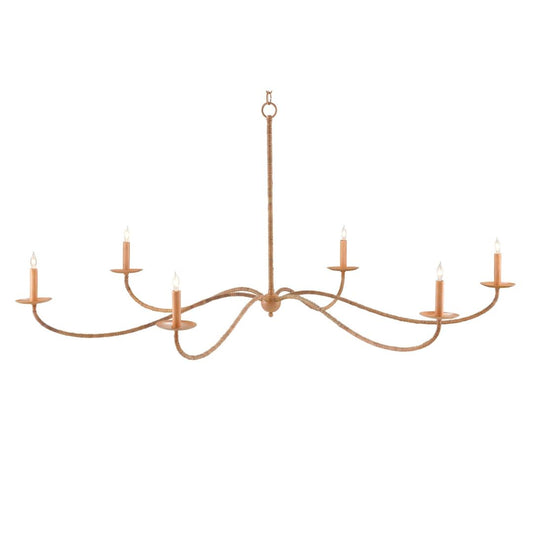 Saxon Rattan Linear Chandelier - Large Chandeliers 