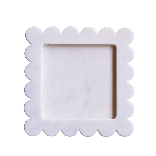 Scalloped Square Tray Kitchen 