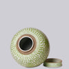 Scrolling Lotus Green and White Jar Vases & Planters 