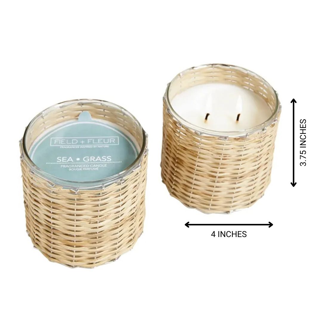 Sea Grass 2 Wick Handwoven Candle 