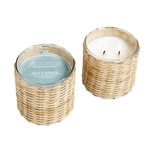 Sea Grass 2 Wick Handwoven Candle 