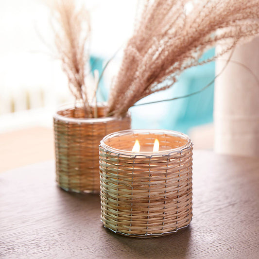 Sea Grass 2 Wick Handwoven Candle 