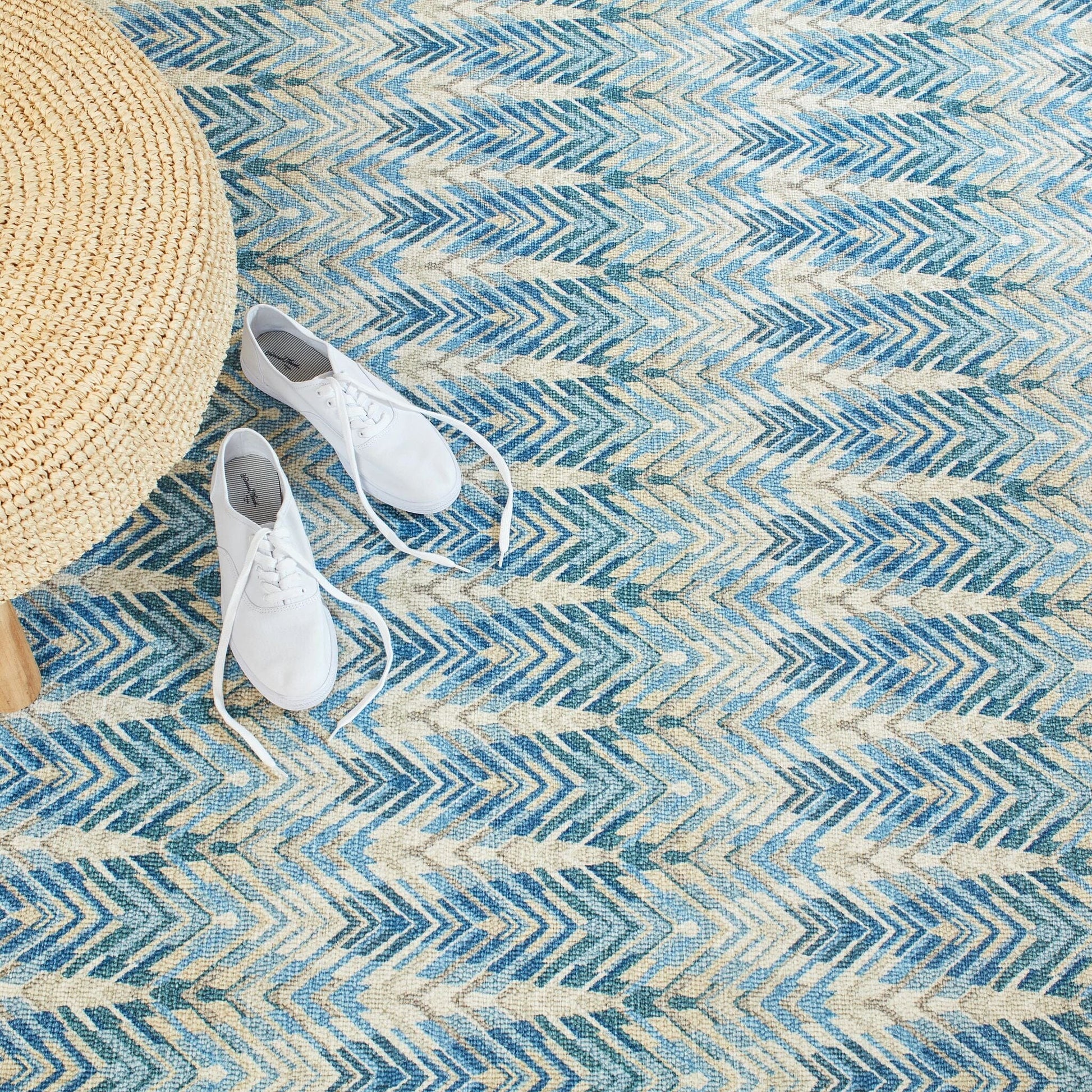 Seneca Blue Machine Washable Rug Rugs 