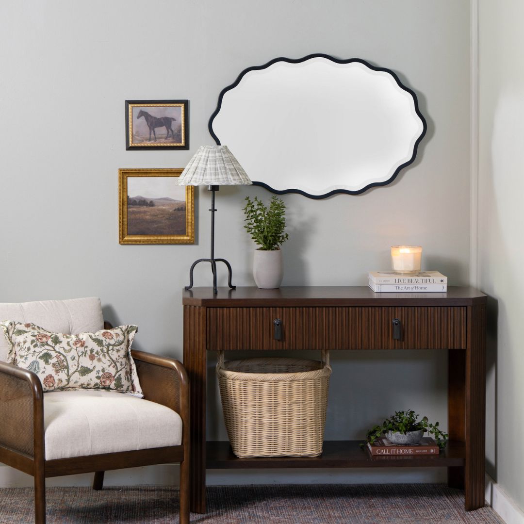 Serafina Black Wall Mirror Mirrors 