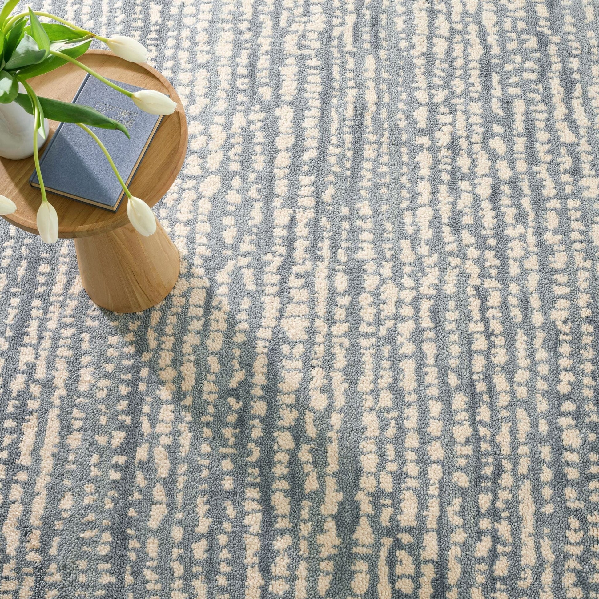 Shepherd Pewter Blue Hand Knotted Wool Rug Rugs 