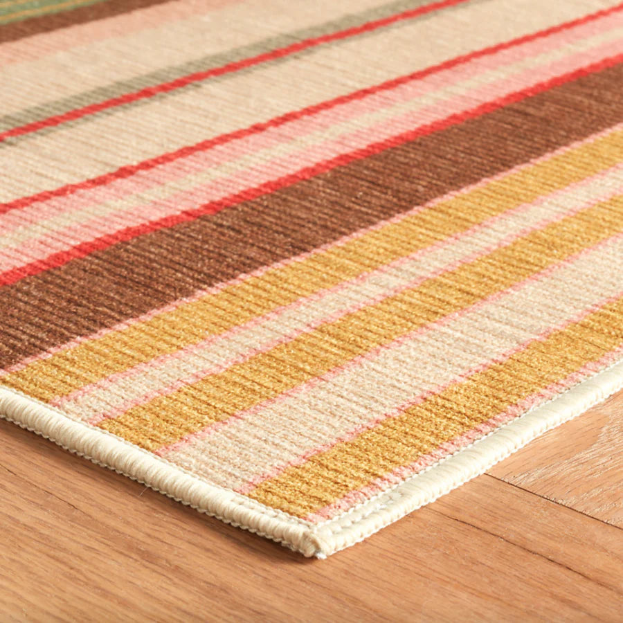 Sienna Stripe Multi Machine Washable Rug WASHABLE 