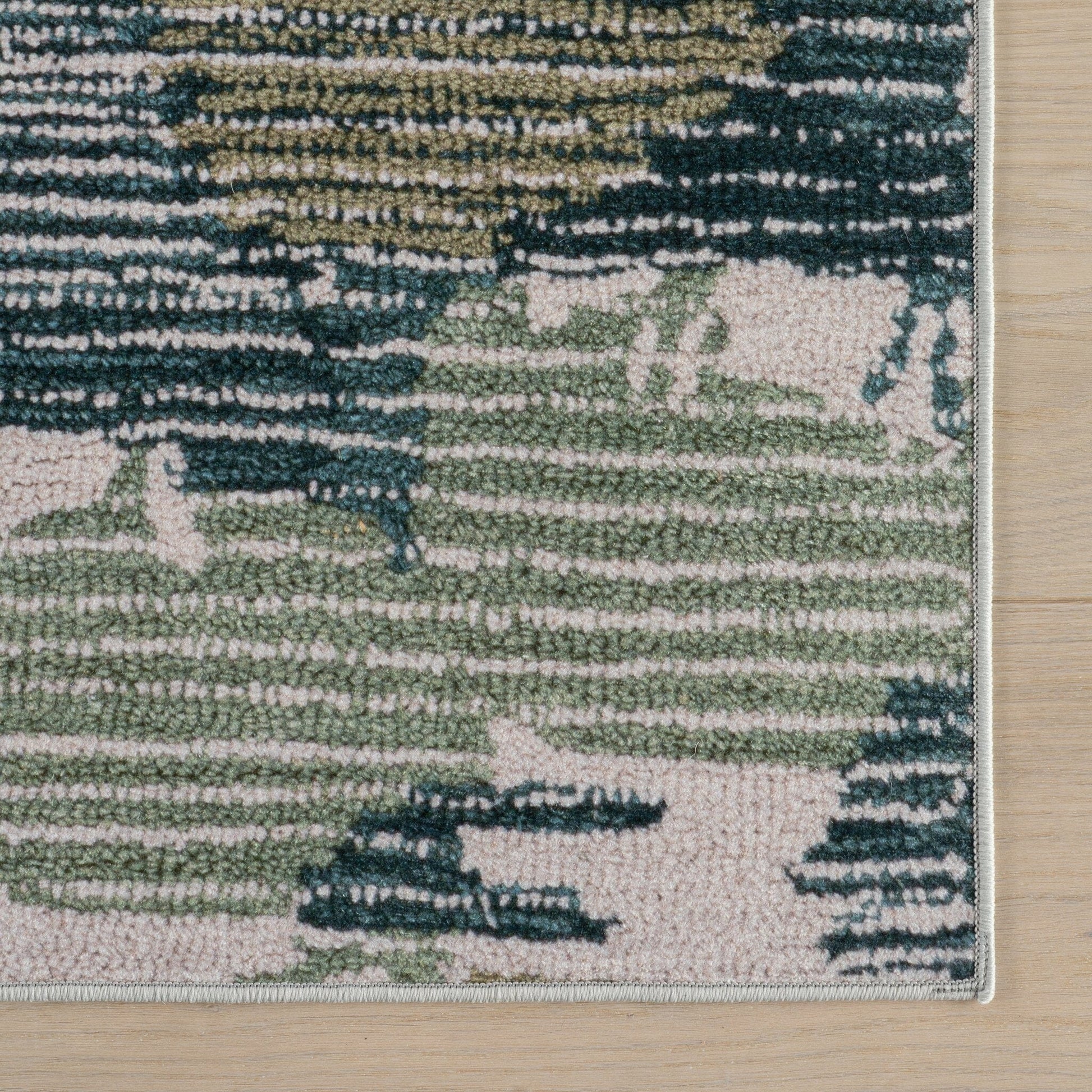 Sierro Modern Abstract Machine Washable Rug - Green Rugs 