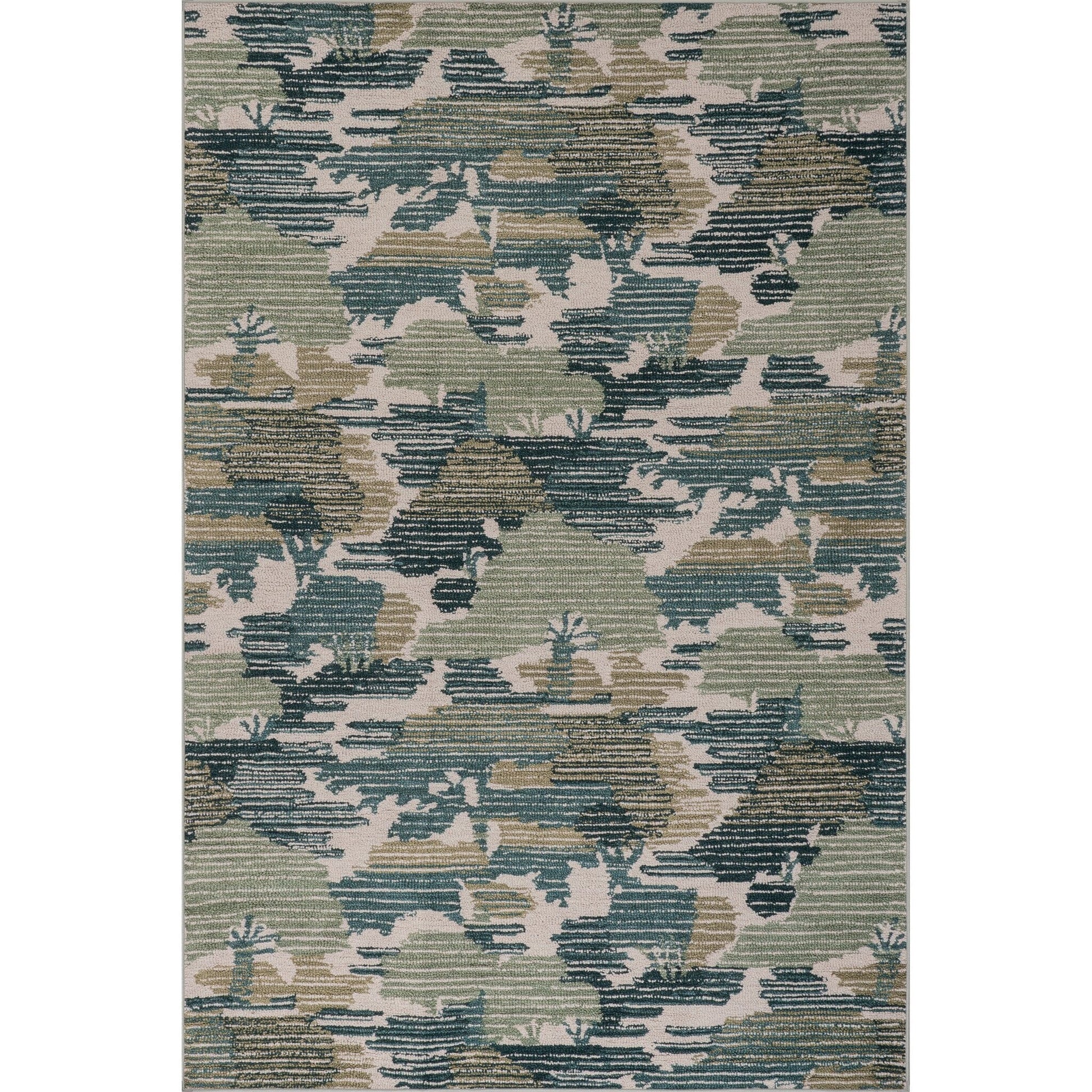 Sierro Modern Abstract Machine Washable Rug - Green Rugs 