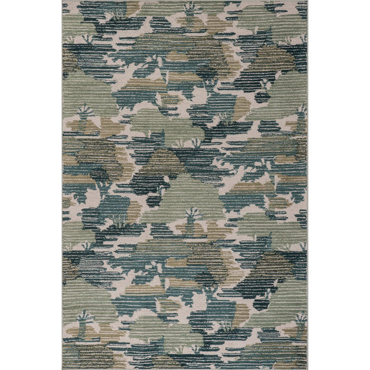 Sierro Modern Abstract Machine Washable Rug - Green Rugs 
