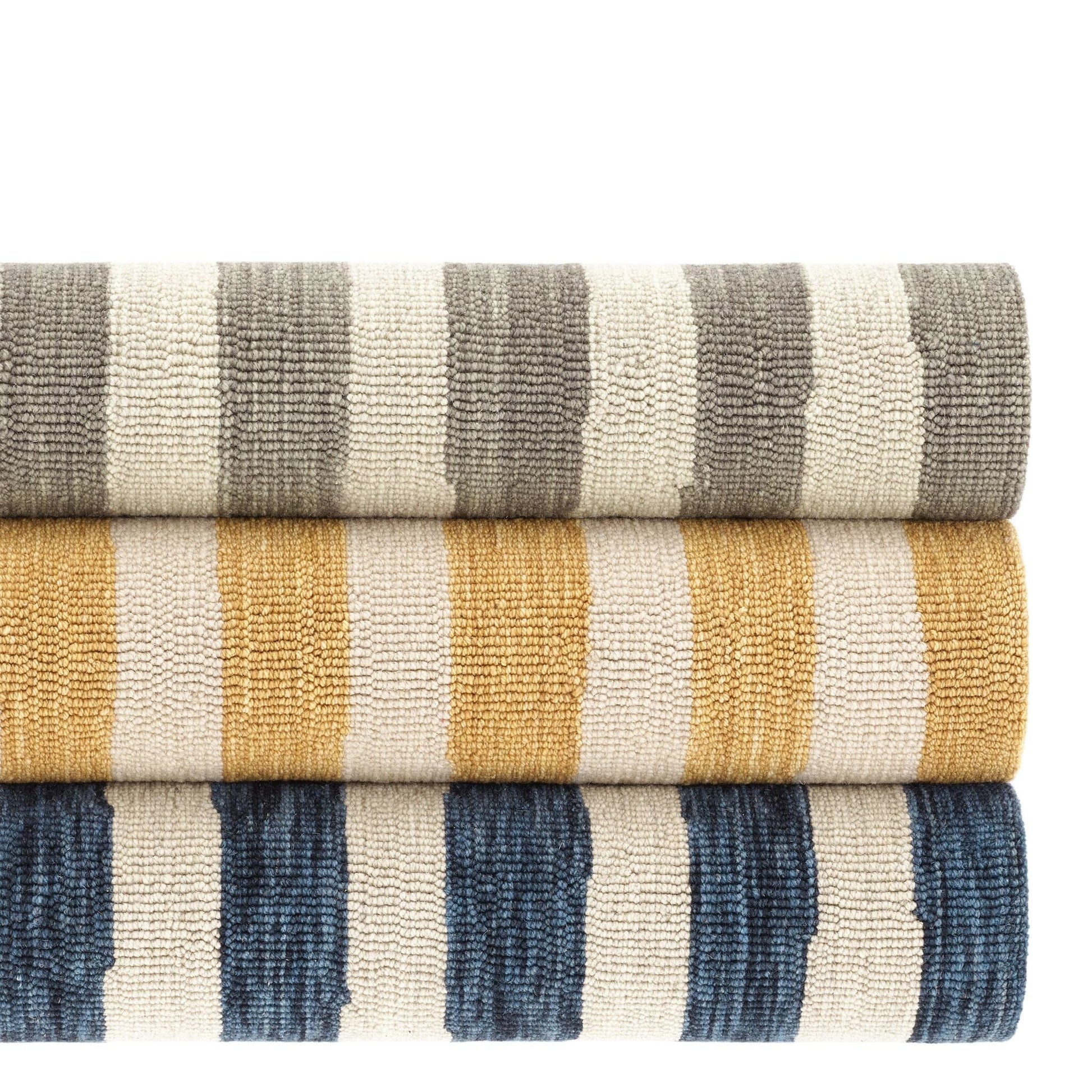 Silas Stripe Gold Hand Micro Hooked Wool Rug Rugs 