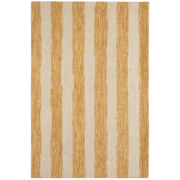 Silas Stripe Gold Hand Micro Hooked Wool Rug Rugs 