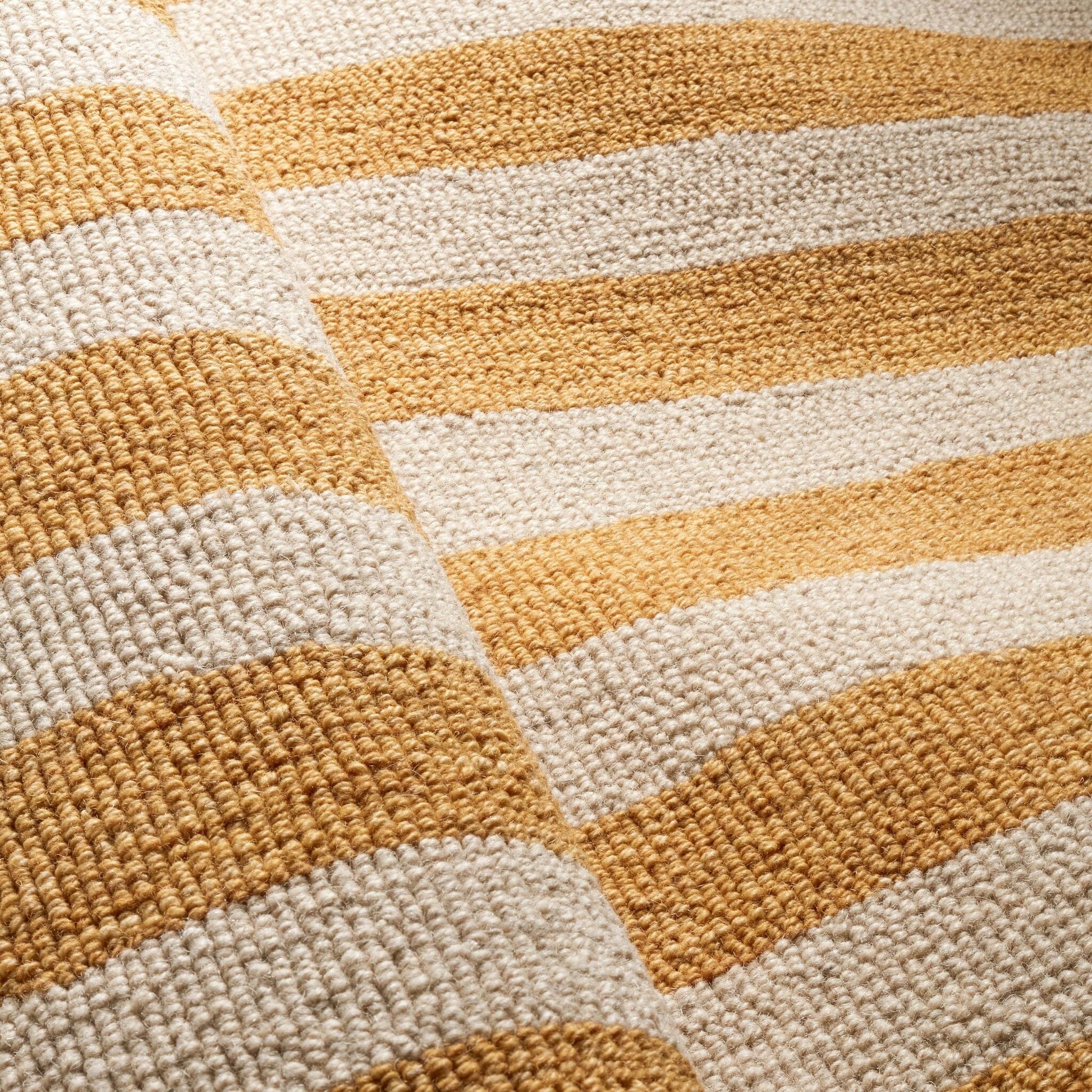 Silas Stripe Gold Hand Micro Hooked Wool Rug Rugs 