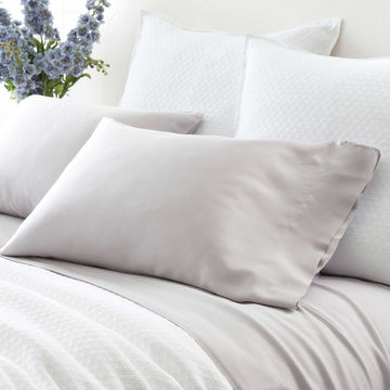 Silken Solid Grey Pillowcases (Pair) Pillowcases 