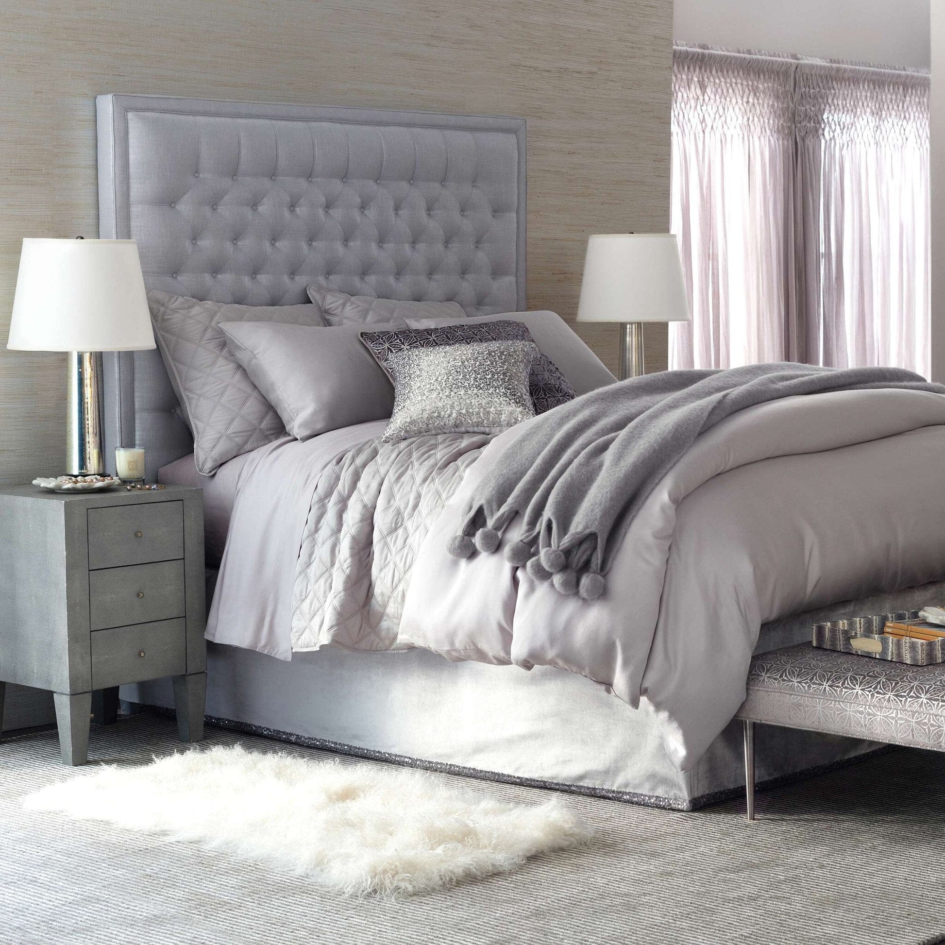 Silken Solid Grey Pillowcases (Pair) Pillowcases 