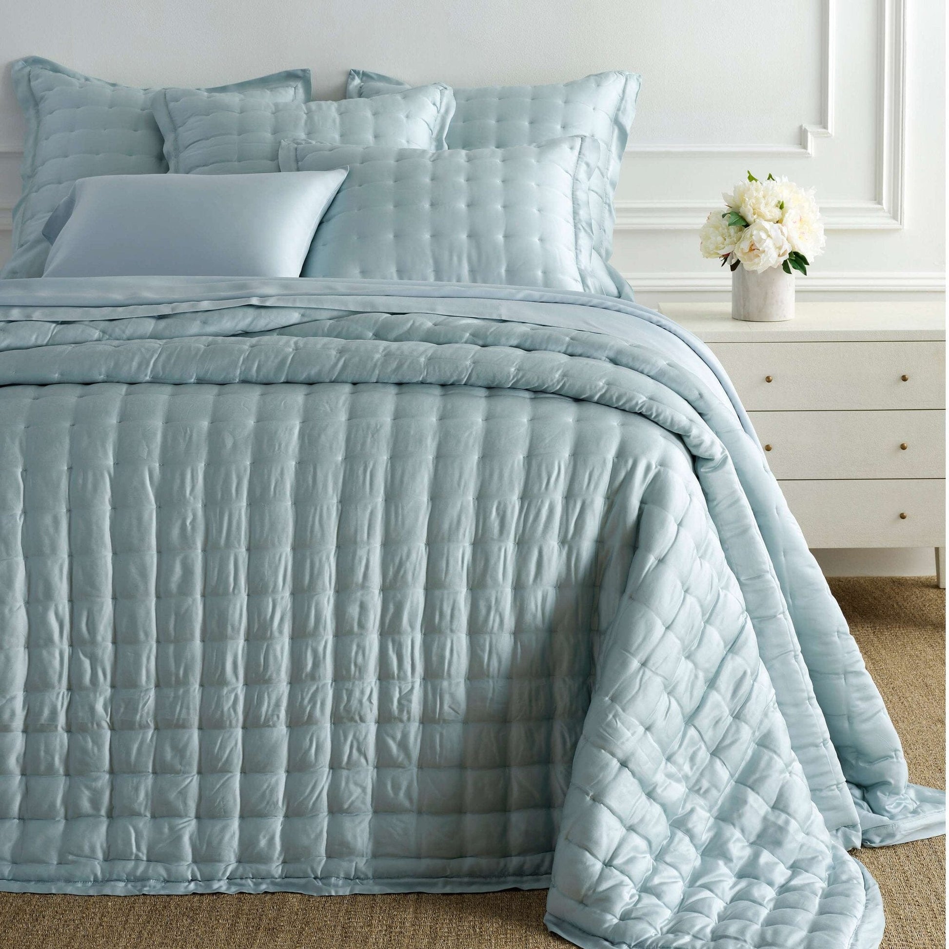 Silken Solid Robin's Egg Blue Pillowcases Pillowcases 