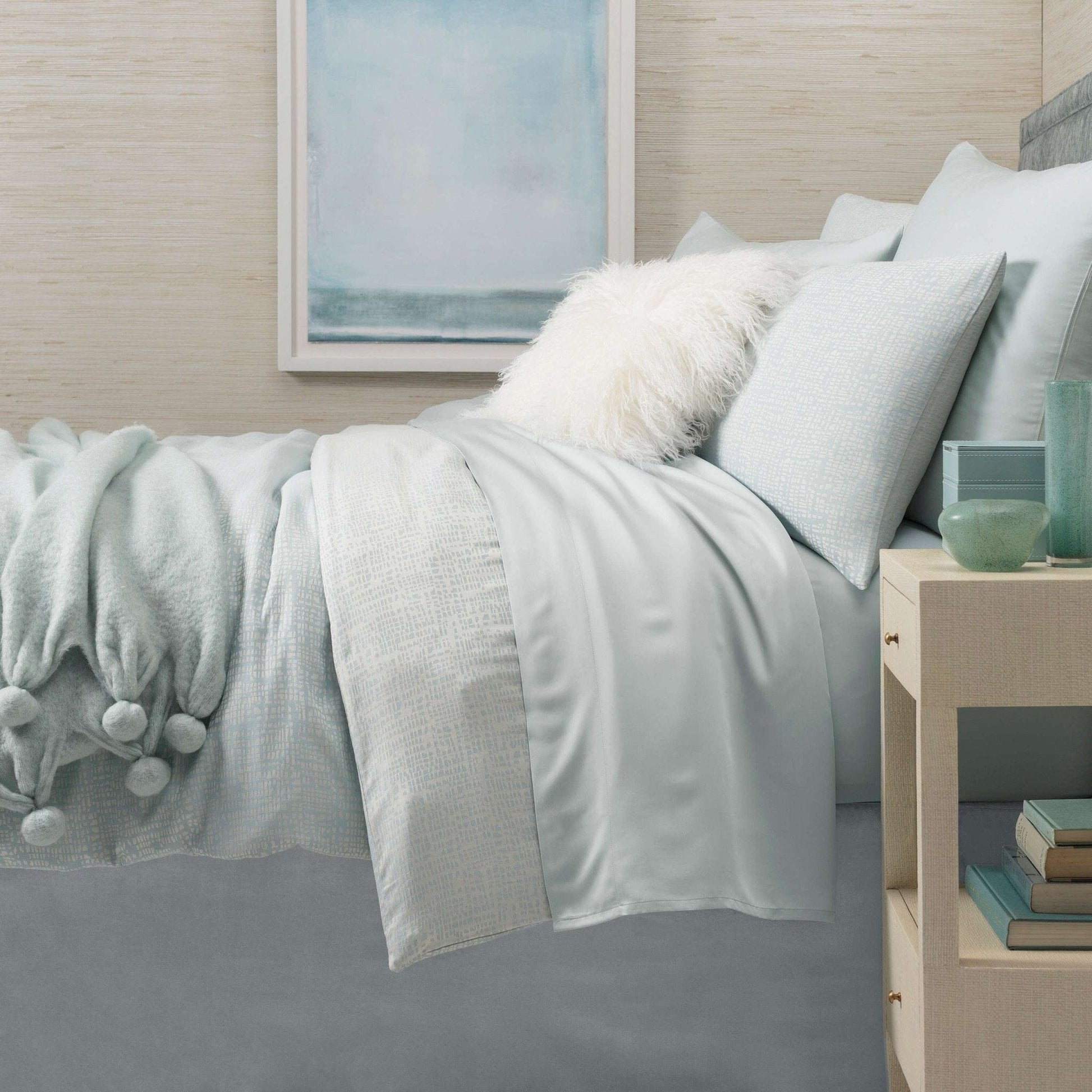 Silken Solid Robin's Egg Blue Sheet Set Sheet Set 