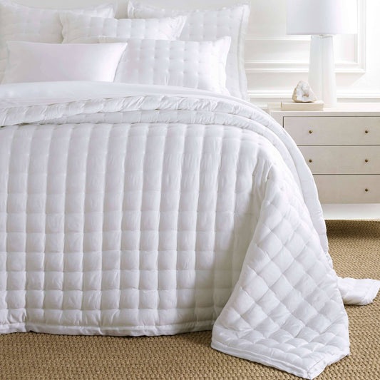 Silken Solid White Puff Sham Shams & Pillowcases 