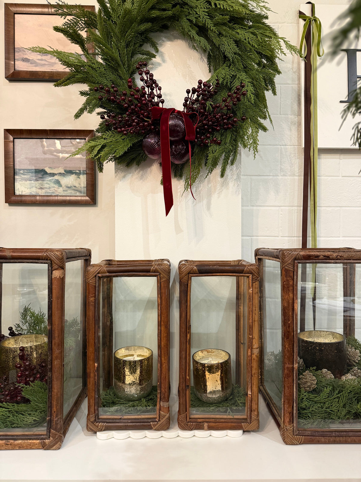 Spruce & Cedar Wreath 28" Greenery 