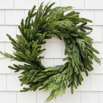 Spruce & Cedar Wreath 28" Greenery 
