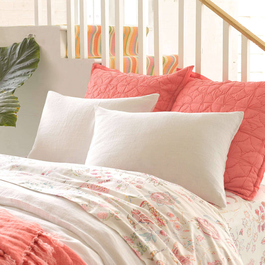 Stone Washed Linen White sham Shams & Pillowcases 