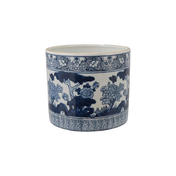 Stoneware Planter with Patterns and Botanicals Vases & Planters 
