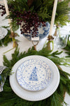 Stoneware Plate with Tree, White and Blue Kitchen 