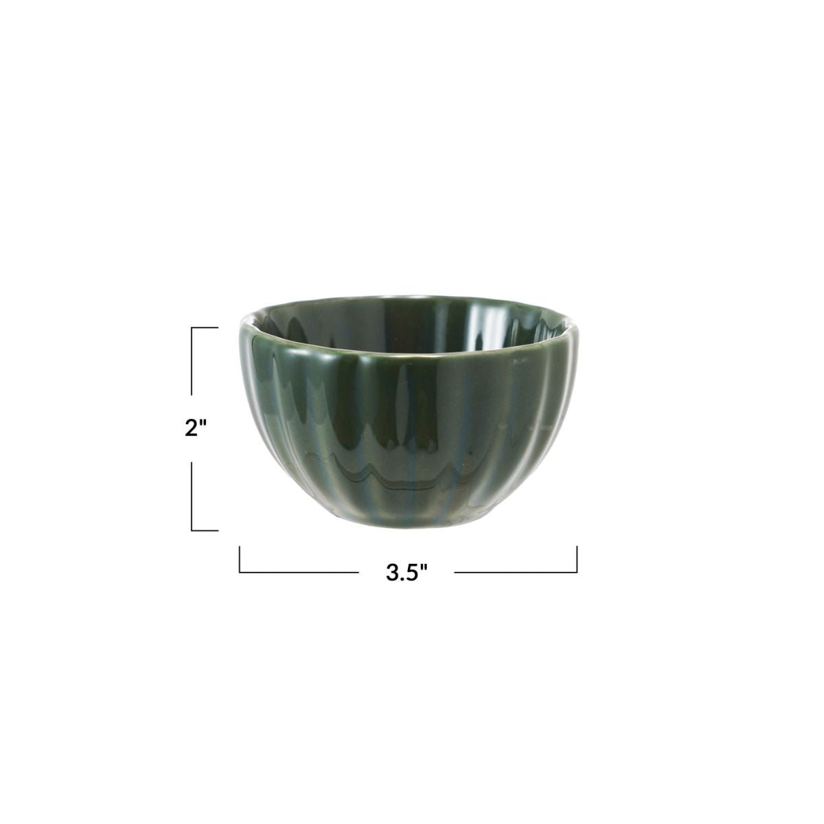 Stoneware Ribbed Bowl, Green Kitchen 