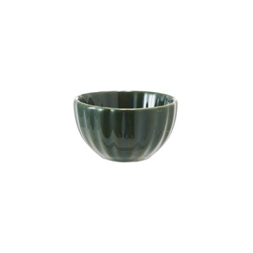 Stoneware Ribbed Bowl, Green Kitchen 