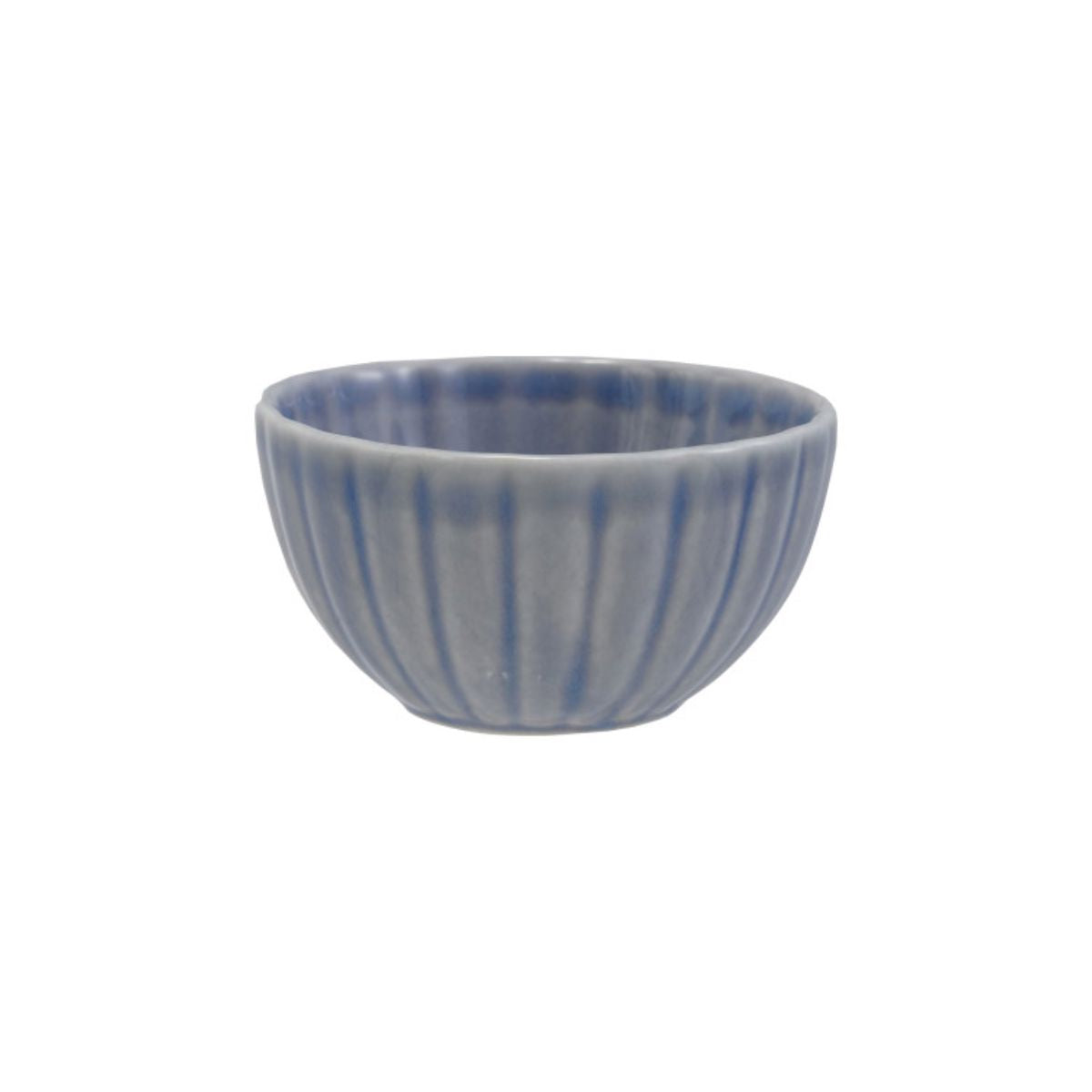 Stoneware Ribbed Bowl- Light Blue Kitchen 