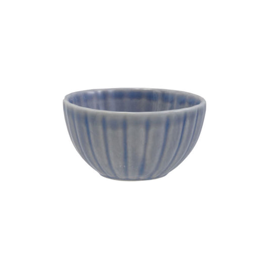 Stoneware Ribbed Bowl- Light Blue Kitchen 
