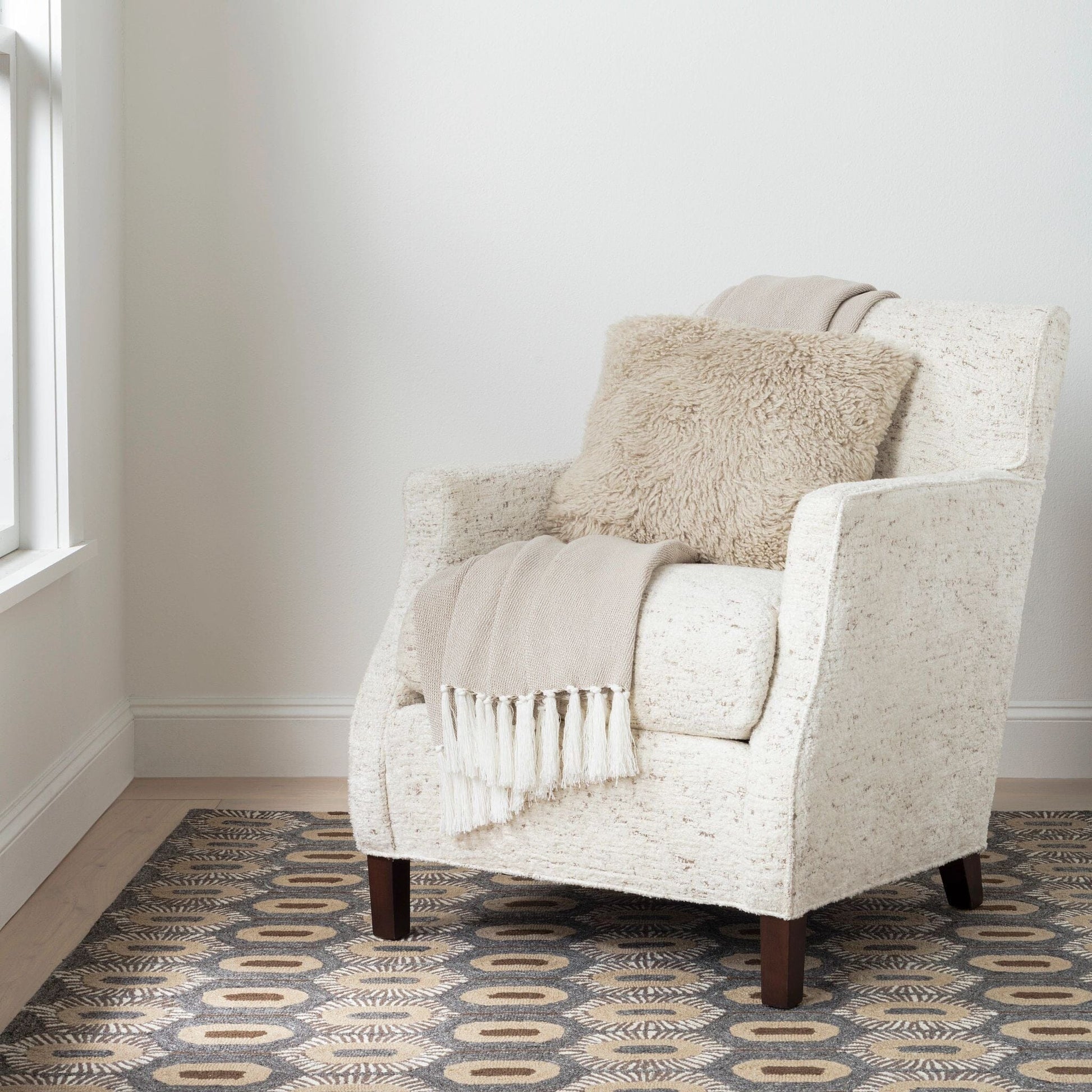 Stowe Hand Micro Hooked Wool Rug - Blue Rugs 