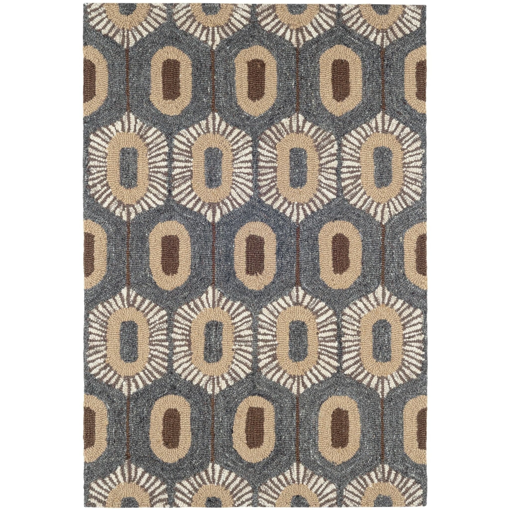 Stowe Hand Micro Hooked Wool Rug - Blue Rugs 