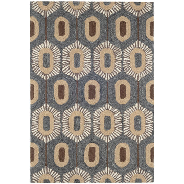 Stowe Hand Micro Hooked Wool Rug - Blue Rugs 
