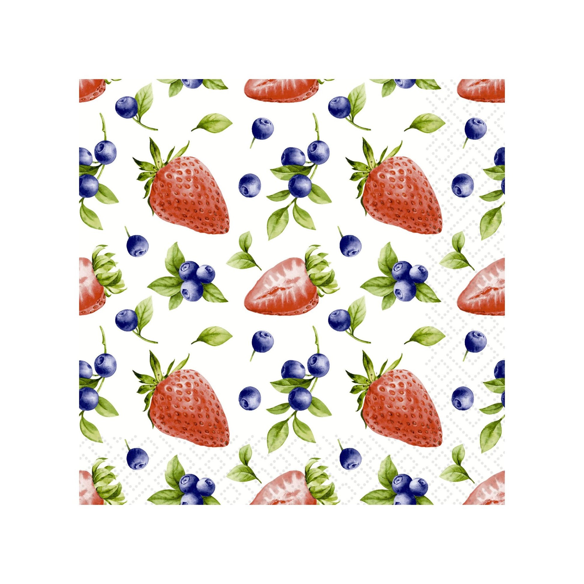 Strawberry Blueberry Luncheon Napkins Linens 