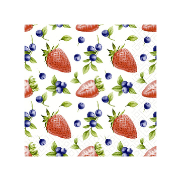Strawberry Blueberry Luncheon Napkins Linens 