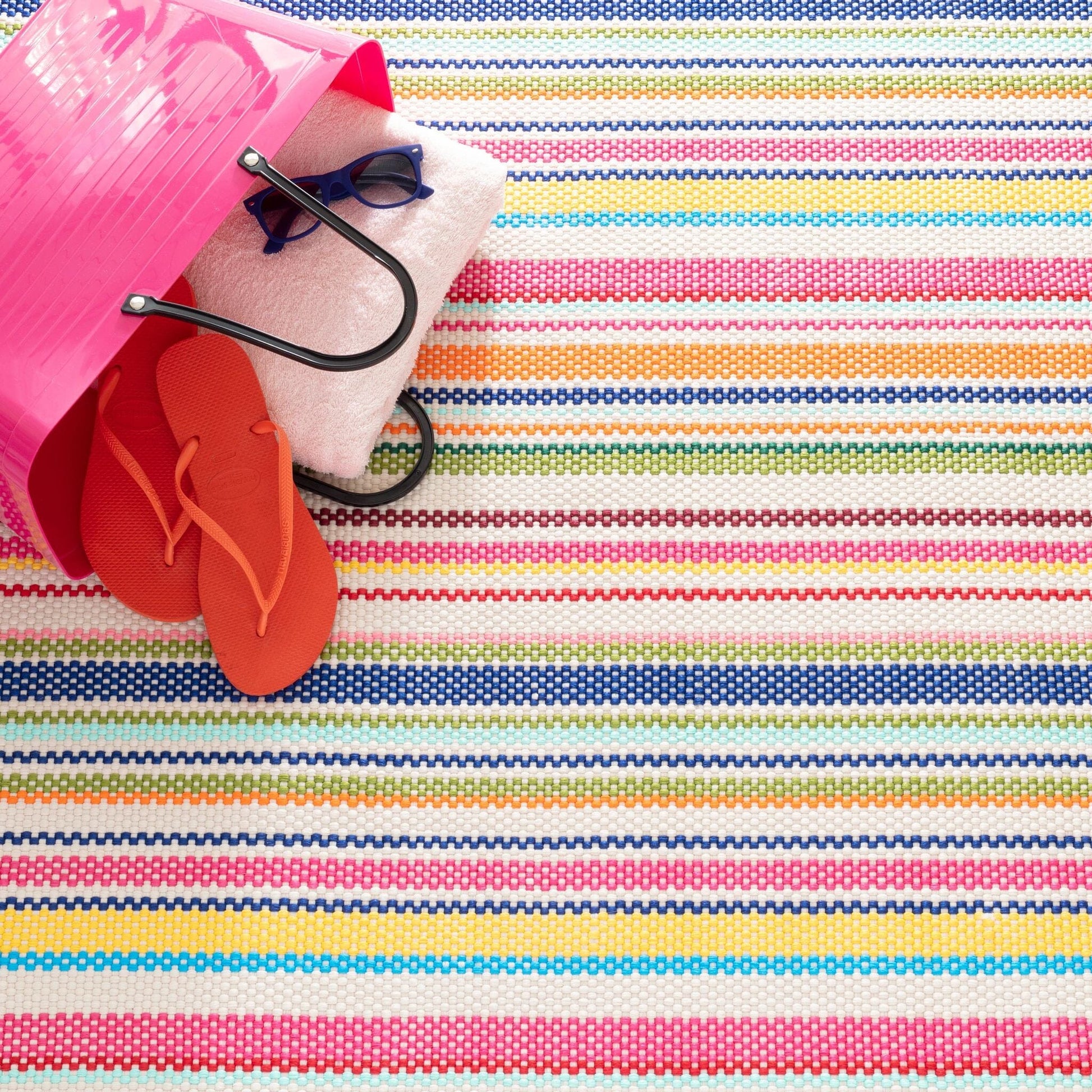 Summer Stripe Handwoven Indoor/Outdoor Rug - Multi Rugs 