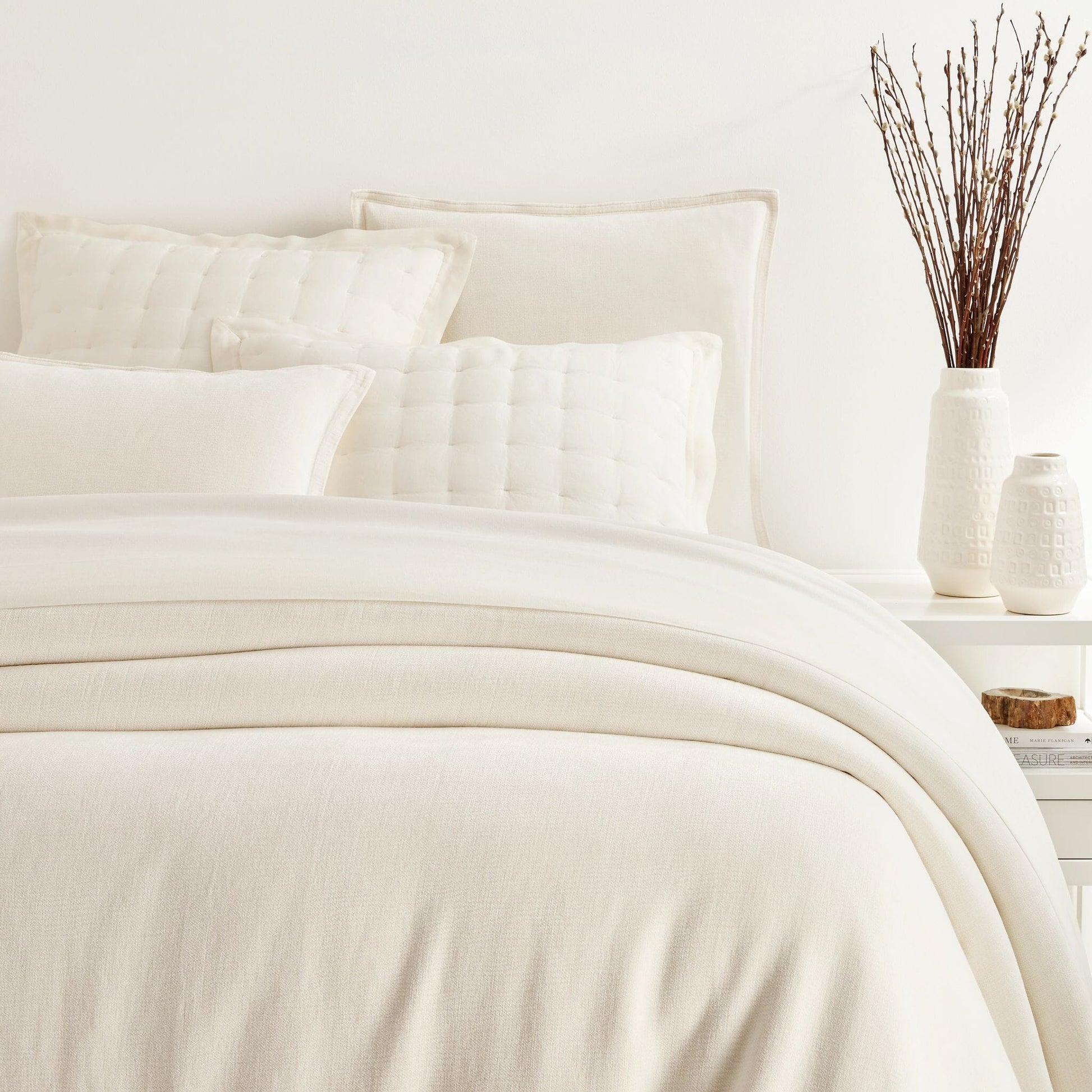 Sumptuous Chenille Ivory Sham Coverlet Sham 